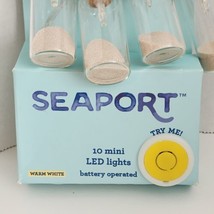 Seaport 10 Mini LED Lights Beach Sand Corked Bottles Warm White Nautical... - £11.03 GBP
