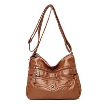 Women PU Leather Solid Color Shoulder Bag Multi-Layer Classic Crossbody Bags For - £27.23 GBP