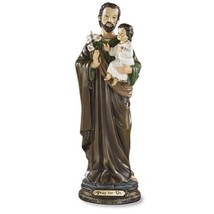12&quot; St. Joseph &amp; Child Jesus Resin Statue Patron of Fathers Dads Catholi... - $36.99