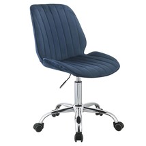 Muata Office Chair, Twilight Blue Velvet &amp; Chrome Finish - $215.00