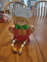 Wooden Christmas/Holiday Gingerbread Chef Cooking Man-Very Rare-SHIPS N 24 HOURS - £23.55 GBP