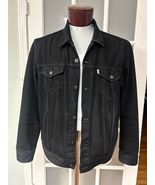 Levi Strauss &amp; Co Levi's Classic Black Denim Trucker Jacket Sz Lg Made i... - $82.00
