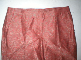 Womens Worth New York NWT $398 4 Jacquard Pants Metallic Silver Orange Rust USA  - £152.90 GBP