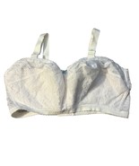Vintage White Lace Bustier Bra 40J Made In USA Nylon/Spandex Adjustable ... - $28.64 CAD