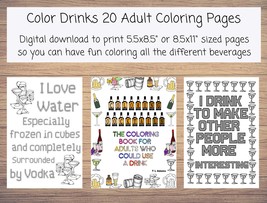 Coloring Cocktails: Instant printable coloring pages for adults who coul... - £1.59 GBP