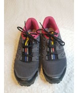 SALOMON SPEEDCROSS VARIO Women Shoe Gray Pink Black Trail Running 376120 Sz 10 - £29.89 GBP