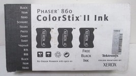 GENUINE XEROX TEKTRONIX PHASER 860 COLORSTIX 2 BLACK SOLID INK STICK 016... - $7.59