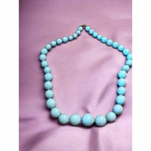 Beautiful vintage baby blue beaded necklace - £20.35 GBP