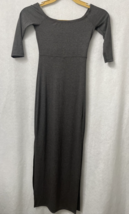 Love Cameron Women Gray 3/4 Sleeve Side Slit Empire Waist Long Maxi Dres... - £5.44 GBP