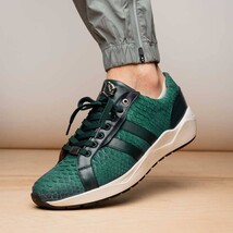 Hand painted genuine Snake and calfskin Sneaker Shoes Verona Green image 9