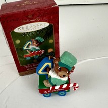 Hallmark Keepsake Ornament  Baby&#39;s Fourth Christmas Teddy Bear QX8392 2001 - $9.46