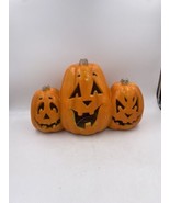 Vintage Paper Magic Halloween Group of 3 Light Up Pumpkins MISSING BOTTO... - $19.67