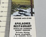 Front Strike Matchbook Cover  Apalachee Restaurant  Bristol, FL  gmg  Un... - $12.38