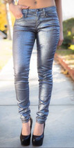 NWT JOES JEANS 25 Glittery sparkly denim blue skinny jeans silvery $225 metallic - £62.64 GBP