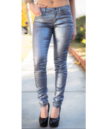 NWT JOES JEANS 25 Glittery sparkly denim blue skinny jeans silvery $225 metallic - $77.59