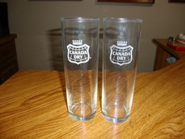 CANADA DRY VINTAGE 1960&#39;S CLASSIC TOM COLLINS GLASSES X 2  CLEAR GLASS W... - $33.90 CAD
