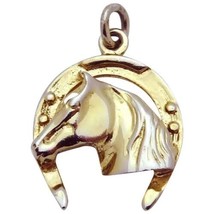 Vintage Sterling Silver Equestrian Horse Good Luck Horseshoe Charm Pendant - £7.90 GBP