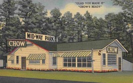 Mid-Way Park Chow Restaurant Highway 71 Boles Arkansas linen postcard - $6.93