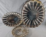 Vintage International Silver Co. Silverplated Set of 3 Scallop Trays w/Box - £10.53 GBP