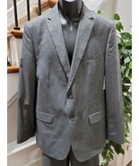 Calvin Klein Men Gray Polyester Long Sleeve Fitted Blazer &amp; Pant 2 Piece... - £67.33 GBP