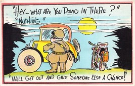 Comic Cop Police Traffic Romance Linen Postcard 1937 - £7.38 GBP