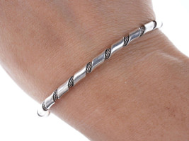 Vintage Native American sterling silver rope style cuff bracelet ws - £61.60 GBP