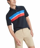 Tommy Hilfiger Men&#39;s Paul Stripe Polo Shirt Sky Captain Blue-Size Xsmall - $41.11 CAD