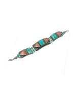 Vintage Nepal Tibetan Bracelet Turquoise Nepalese Ethnic Coral Tibet Han... - $31.22 CAD