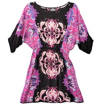 Angie Bohemian A-Line Mini Dress Women&#39;s Size Small Pink Black Short Sleeves Y2K - £4.87 GBP