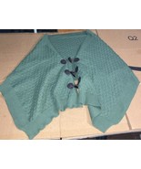 Evergreen Woman’s Knit Stitch Green Acrylic Sweater Shawl Cardigan One Size - £15.73 GBP