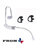 2 Black Left Medium earmold Clear Coiled Acoustic Tube Motorola  Mic Hea... - £8.69 GBP