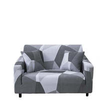 Anyhouz 2 Seater Sofa Cover White Gray Geometric Style and Protection For Living - £38.28 GBP