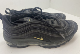 Nike Air Max 97 Sneakers Shoes Boys 4 Y BG Black Metallic Gold BV0869 001 - £13.93 GBP