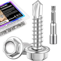 #8×3/4&quot; Stainless Steel Self-Tapping Screws for Metal and Wood (200PCS) - $12.82
