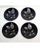 Johann Haviland Bavaria 5&quot; Coasters ~ Black w/ Red &amp; Silver Leaves ~ Ver... - $39.99