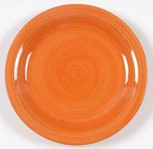 New Handpainted Design Orange Colored Swirl Design Large Dinner Plate By Citrus  - £12.56 GBP