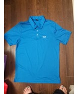 Oakley Blue Turquoise Short Sleeve Golf Polo Shirt Mens Small  - €8,15 EUR