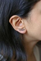 An item in the Jewelry & Watches category: 2.00Ct Round Cut Amethyst Minimalist Leaf Woman's Earrings 14K Rose Gold Finish