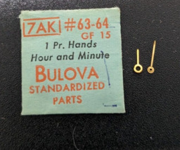 NOS Genuine Bulova 7AK GF 15 Watch Pair of Min/Hr Hands #63/64 Gold Tone - Fils - £10.13 GBP