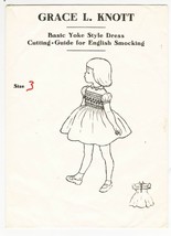 Childs Grace Knott Basic Yoke Style Dress English Smocking Pattern S3 Uncut - $12.99