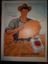 Vintage Lucky Strike Cigarettes Farmer Print Magazine Advertisement 1946 - £4.73 GBP