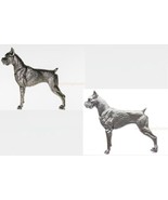 Boxer Dog Pet Grillie Auto Truck Car Grille Ornament Antiqued Nickel Or ... - £47.95 GBP