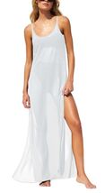 BWQ Women Bikini Coverup White Sheer Spaghetti Straps XXL Beach Dress - $99.96 MXN BWQ Women Bikini Coverup White Sheer Spaghetti Straps XXL Beach Dress - $99.96 MXN