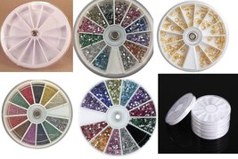 Nail Parts Art Rhinestone Crystal gems  Bead Diamond Painting  Wheel  Empty  X 5 - £4.60 GBP