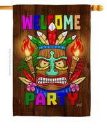 Welcome Tiki Party House Flag 28 X40 Double-Sided Banner - £29.20 GBP