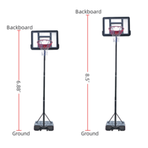 Portable Removable Basketball System Basketball Hoop Teenager PVC Transparent Ba - £163.60 GBP