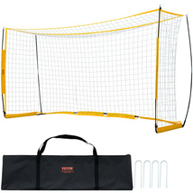 VEVOR Portable Soccer Goal, 12x6 ft Backyard Soccer Net, Large Net, Yellow - $64.99