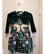 BONNIE JEAN Toddler Girl 4T Sleeveless Nutcracker Dress Green Velvet Jac... - £30.93 GBP