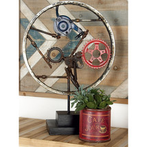 Rustic Grey Metal Industrial Geared Clockwork Steampunk Wheel Sculpture ... - £56.65 GBP