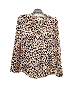Calvin Klein Jeans Women&#39;s Animal Print Shirt Size XS Roll-tab long Sleeves - $20.59